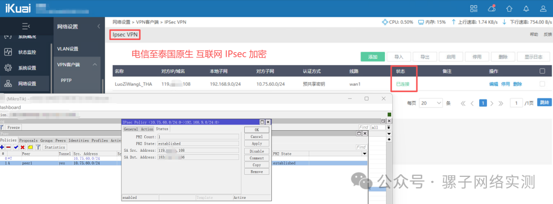 网络实测 办公区至泰国100Mbps组网 IPSEC对比SDWAN 网络实测 办公区至泰国100Mbps组网 IPSEC对比SDWAN