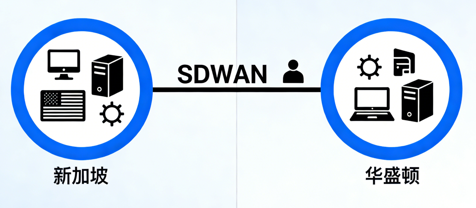 新加坡到美国华盛顿分支如何实现SDWAN组网？