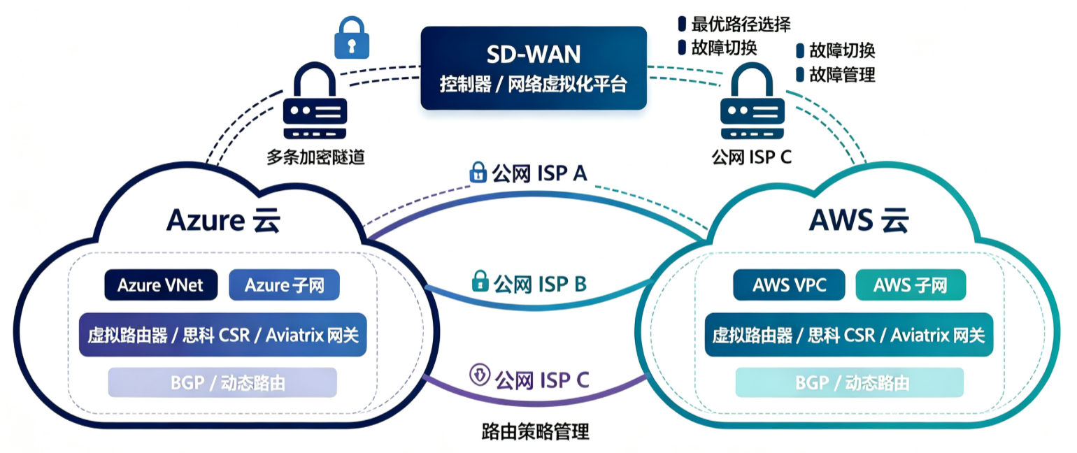 美国微软Azure与日本AWS如何做跨云互联？