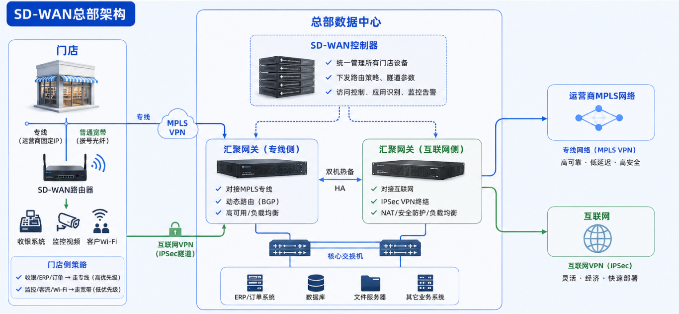 跨省的零售连锁门店如何实现统一组网？